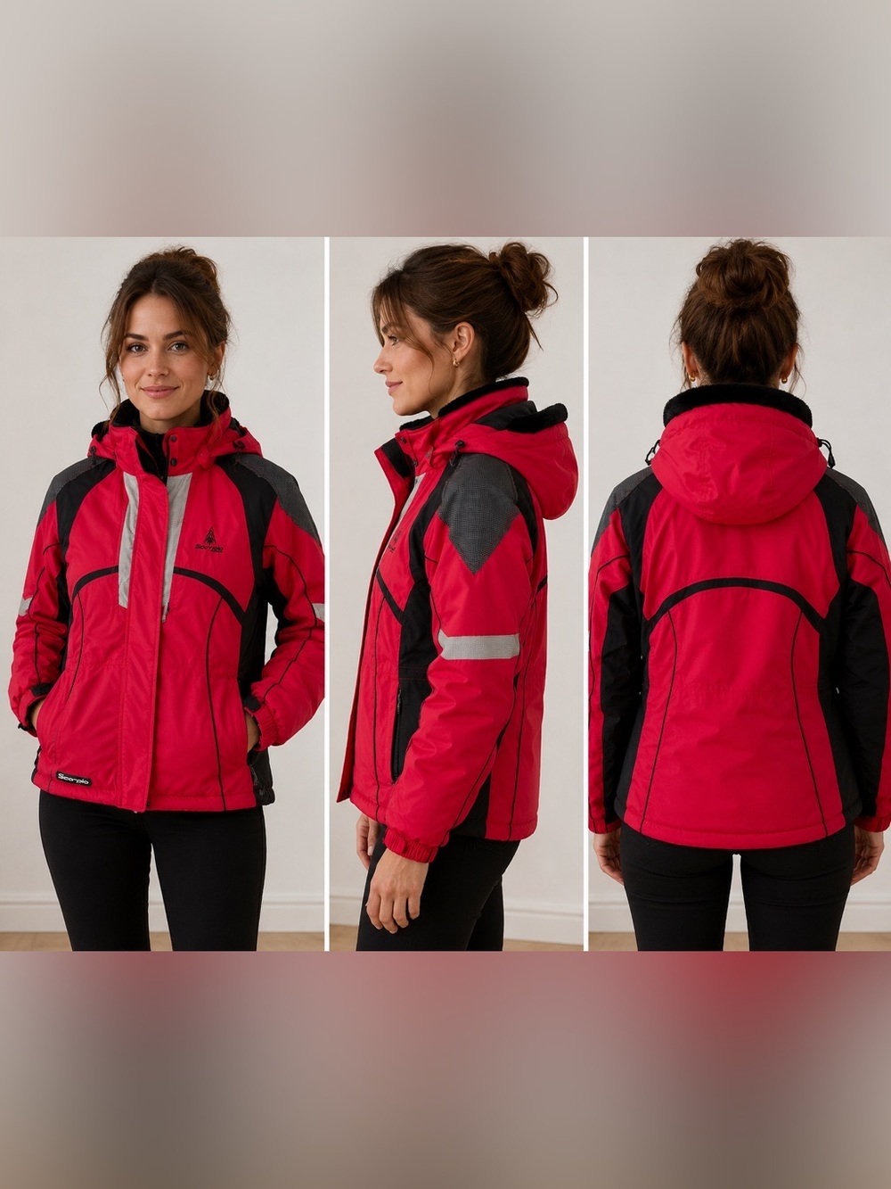 Scorpio Red and Black Jacket with removable hood size small